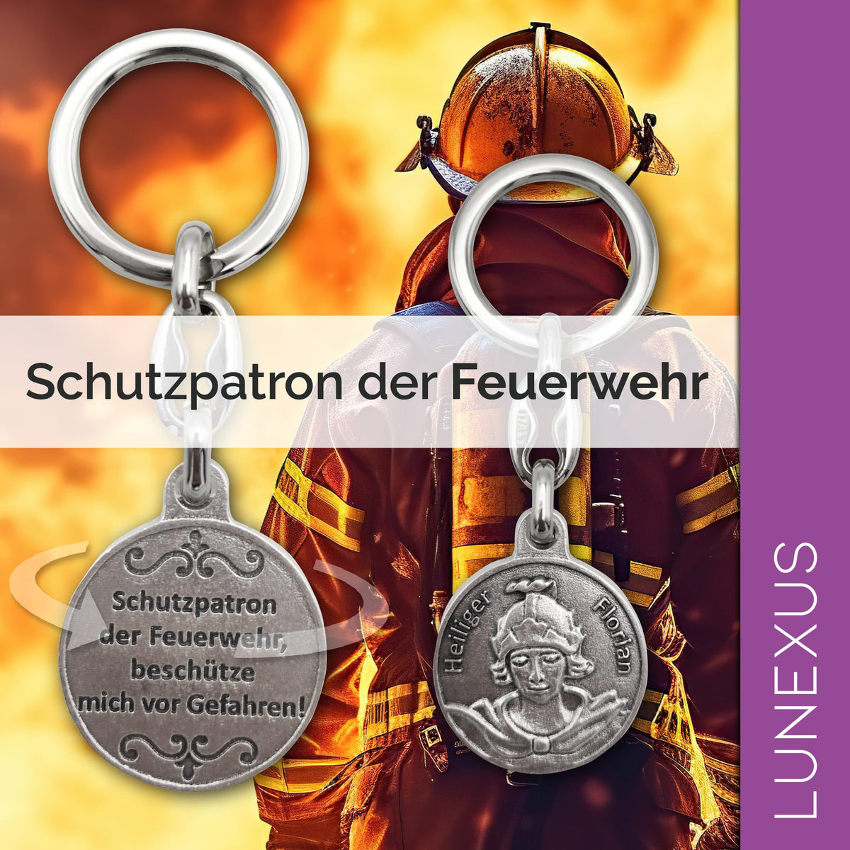 Llavero San Florián 9 cm – bendecido y Made in Germany – vista 4