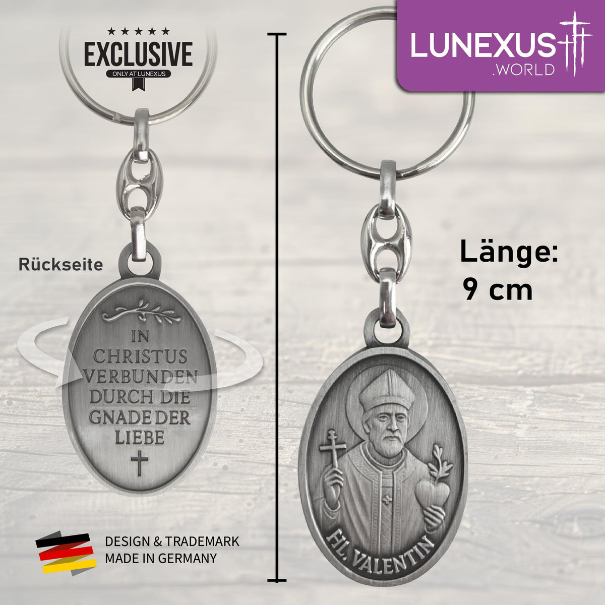 Portachiavi San Valentino 9 cm – benedetto e Made in Germany – vista 2