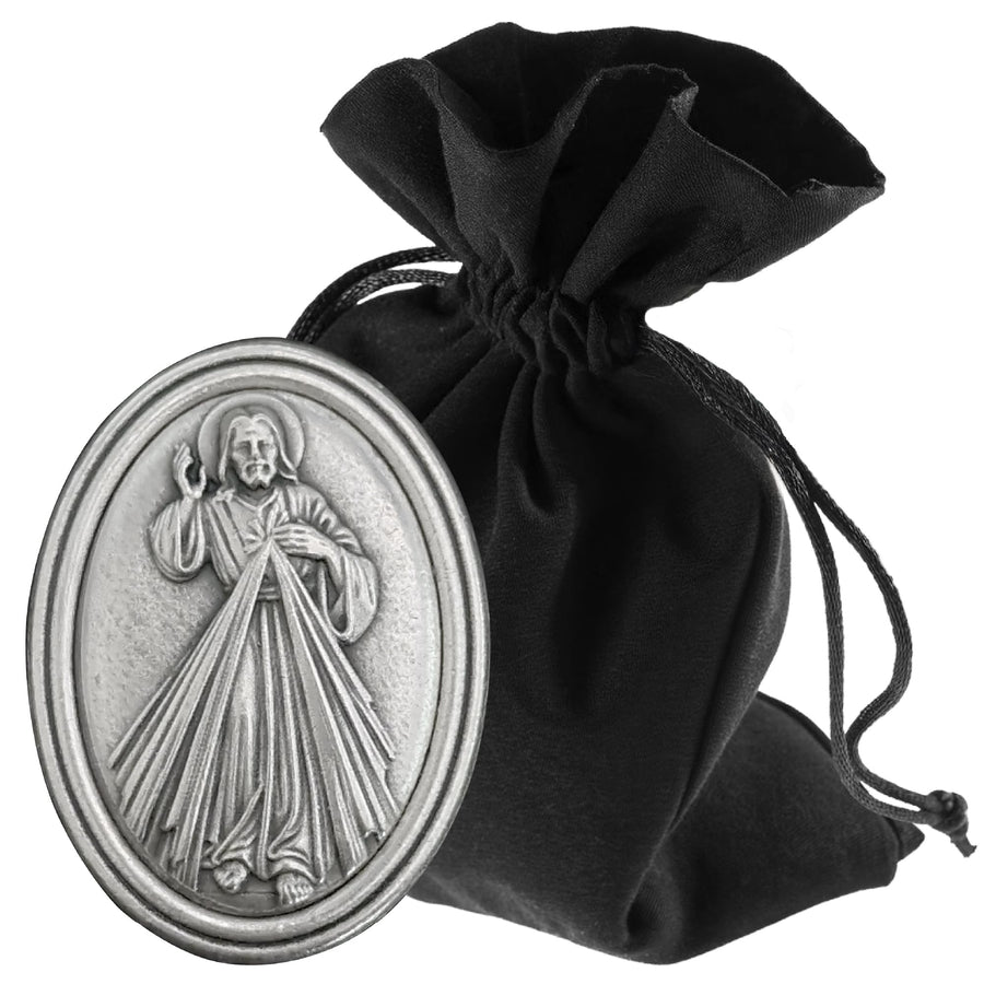 Placa de Jesús para coche ovalada 3,6 cm – medalla bendecida e imán – vista del producto