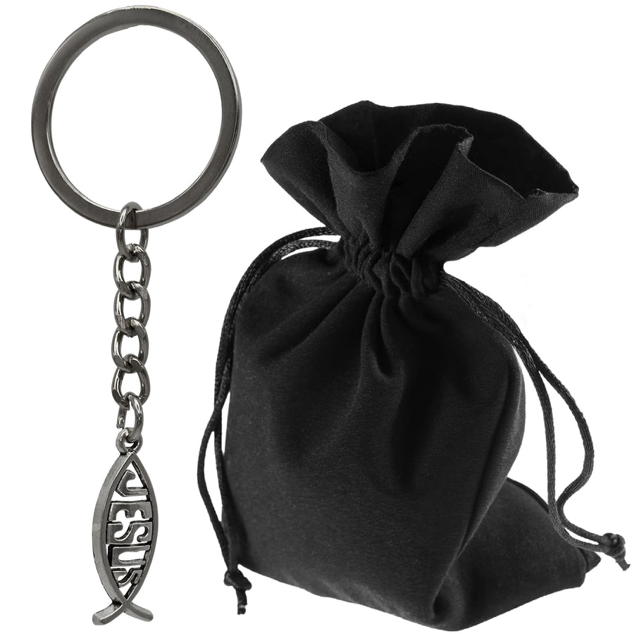 Jesus Fish Keyring Ichthys 8 cm – blessed – product view