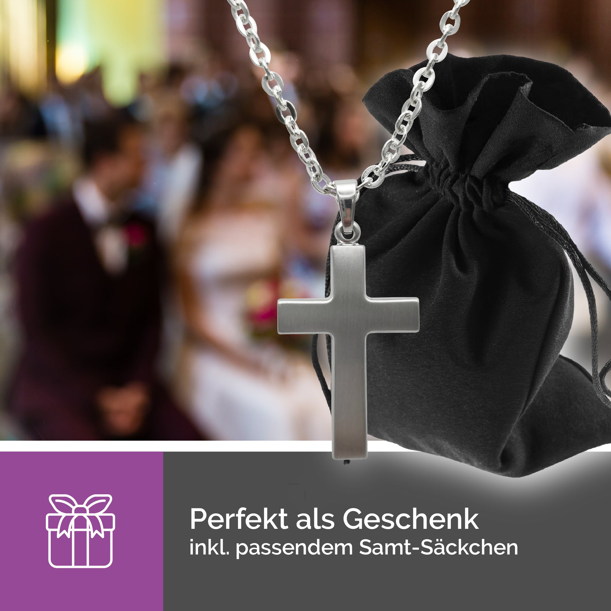 Verarbeitung Kreuzanhänger 925 Sterling Silber matt gebürstet deutsche Handarbeit