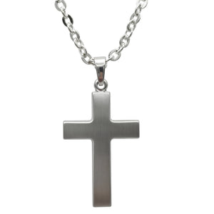 Kreuzkette matt aus 925 Sterling Silber mit Samtbeutel
