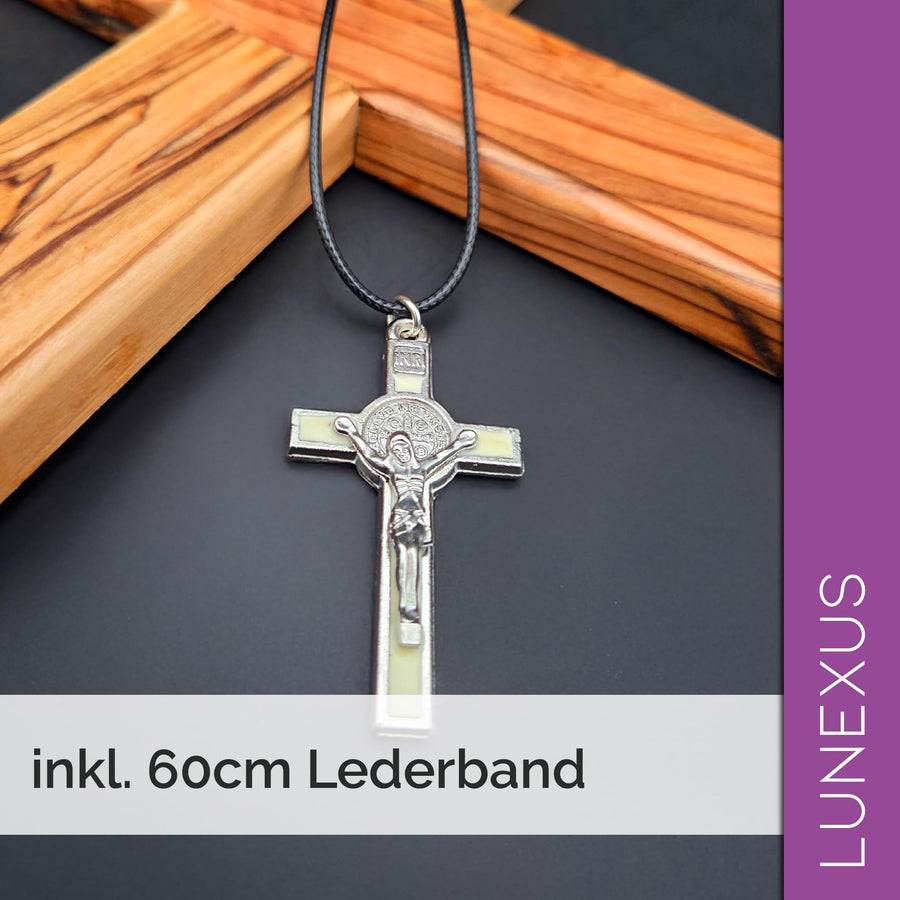Collar crucifijo con medalla de San Benito 10,5 × 6,5 cm esmalte – vista 11