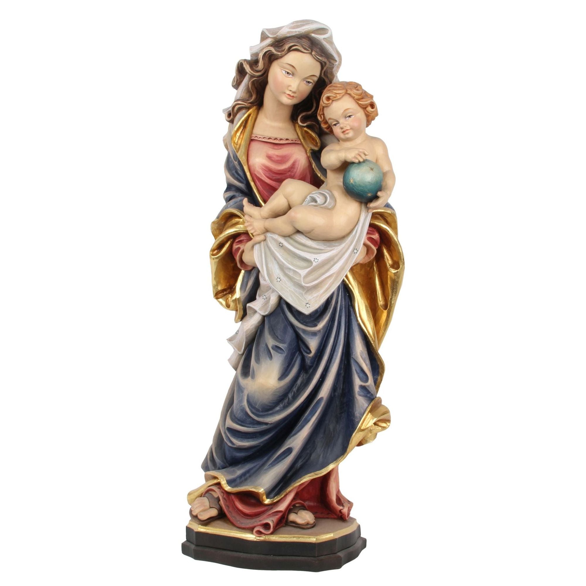 Madonna mit Kind „Mutter der Erde“ aus Lindenholz, handgeschnitzt in Südtirol