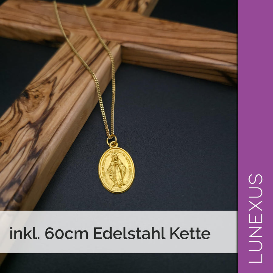 Collar mariano con Medalla Milagrosa y bolsita de terciopelo – vista 5