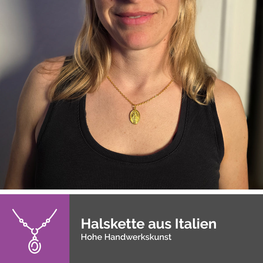 Collier Vierge Marie avec Médaille miraculeuse porté, cadeau religieux