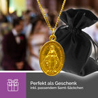 Herstellung und Detailaufnahme Marienkette Wundertätige Medaille goldfarben