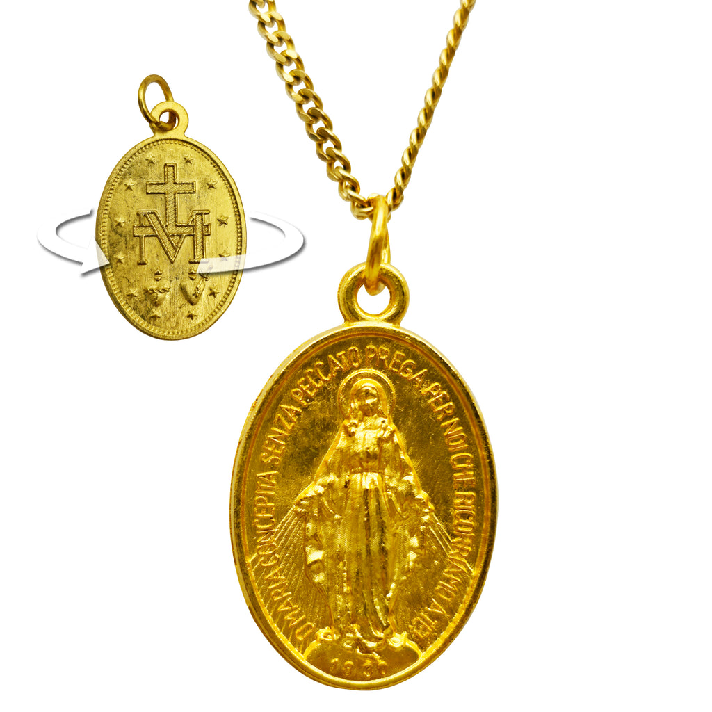 Marienkette mit Wundertätiger Medaille goldfarben Anhänger religiöser Schmuck