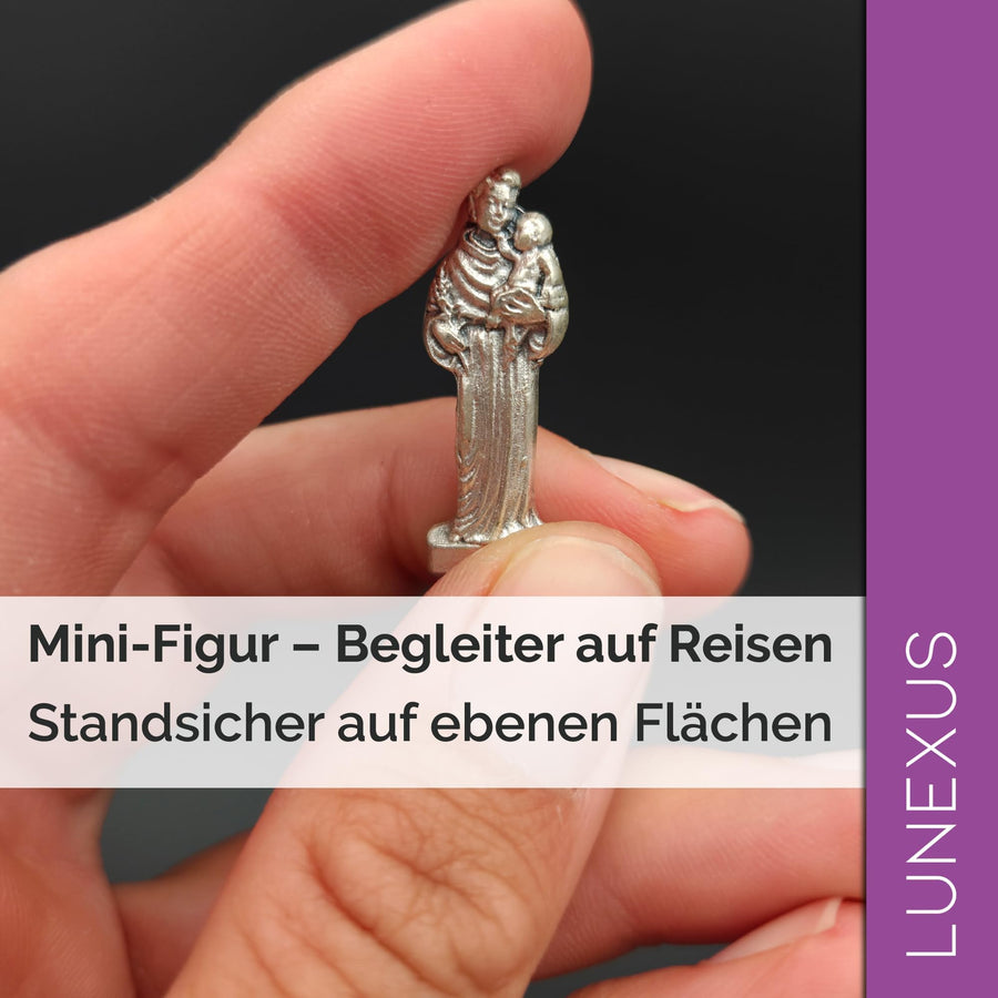 Mini saint figurine St Anthony with Child, 3 cm metal – blessed – view 4