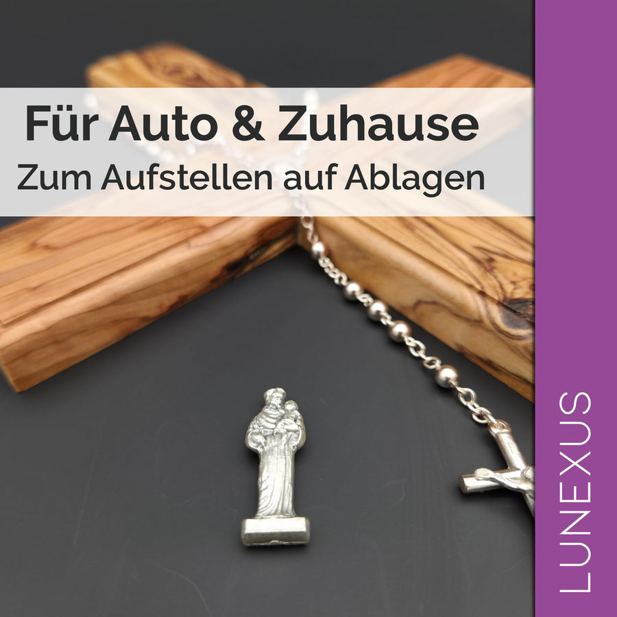 Mini saint figurine St Anthony with Child, 3 cm metal – blessed – view 5