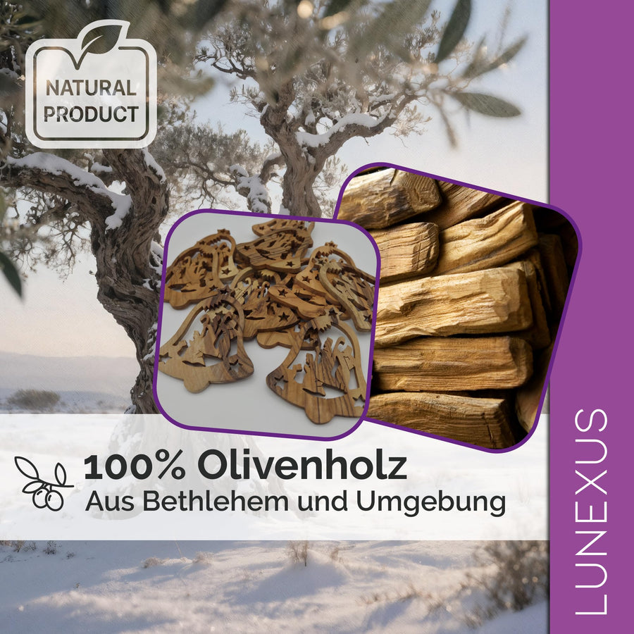 Olive wood pendant bell Three Kings – handmade in Bethlehem – view 7