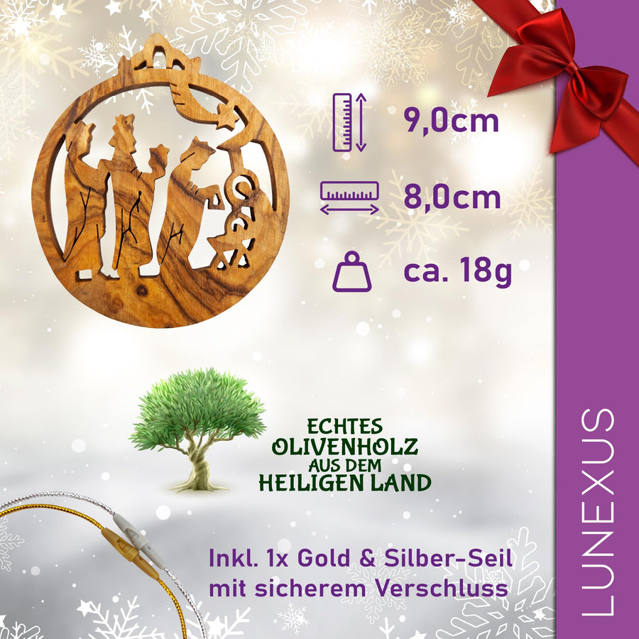 Olive wood pendant Three Kings from Bethlehem – blessed in our warehouse – view 2
