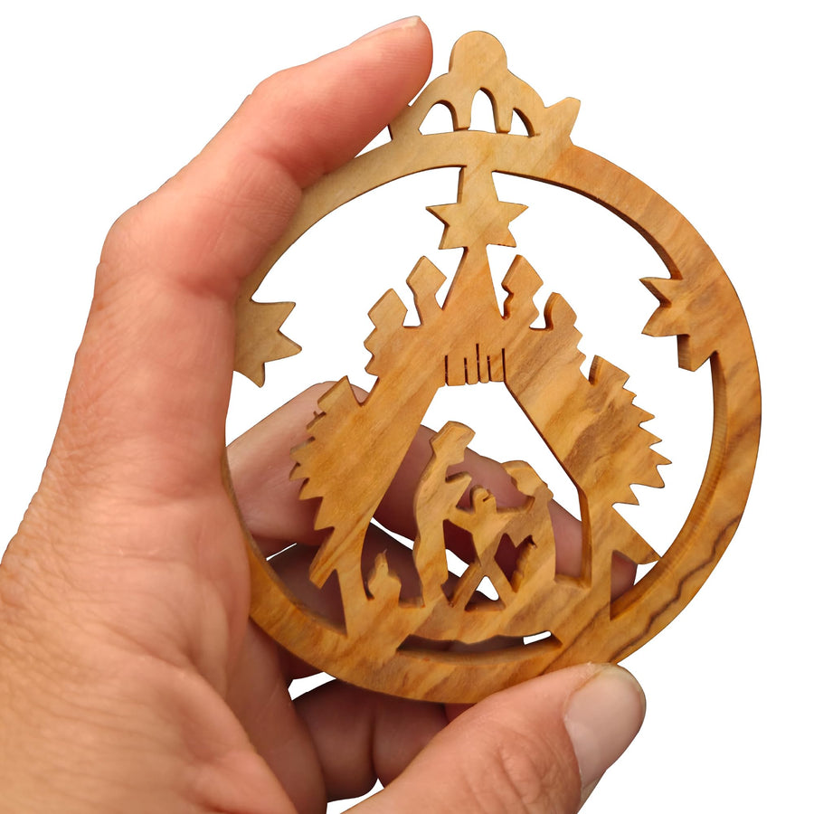 Olive wood pendant nativity scene from Bethlehem – blessed in our warehouse – product view