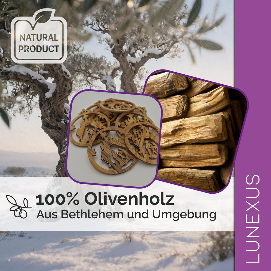 Olive wood pendant nativity scene from Bethlehem – blessed in our warehouse – view 7