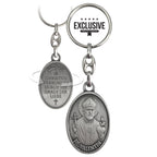 Schlüsselanhänger Hl Valentin mit Vorderseite und Rückseite In Christus verbunden als christliches Liebesgeschenk für Paare