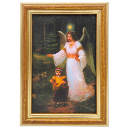 Guardian angel picture 12×17 cm – motif “Angel accompanies child through dark forest” – product view