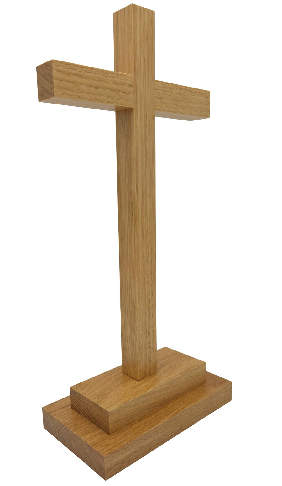 Croce da tavolo 28,5 cm in legno di faggio con base – vista del prodotto