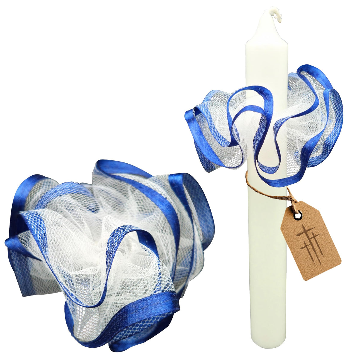 Paracera per candele a stelo Ø 1–4,5 cm in tulle (blu scuro) – vista del prodotto