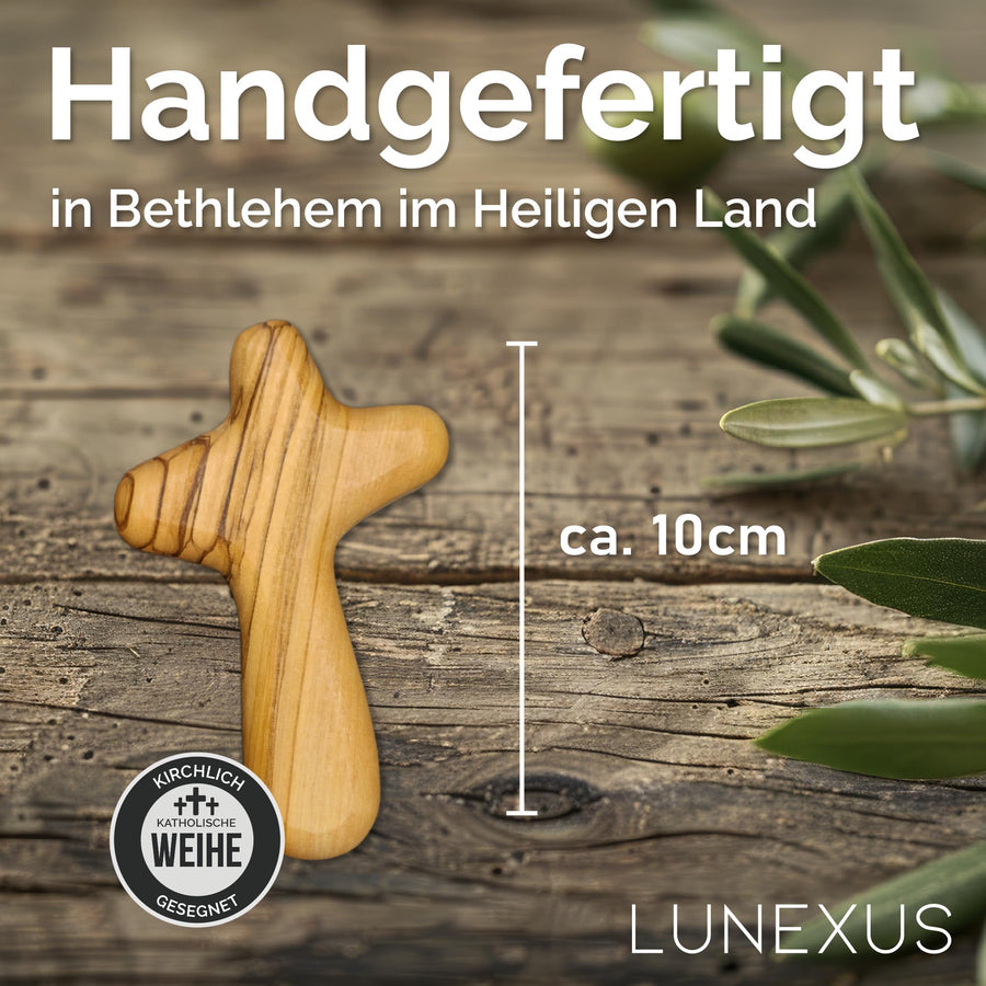 Olive wood comfort cross – handmade in Bethlehem – size approx. 10 cm