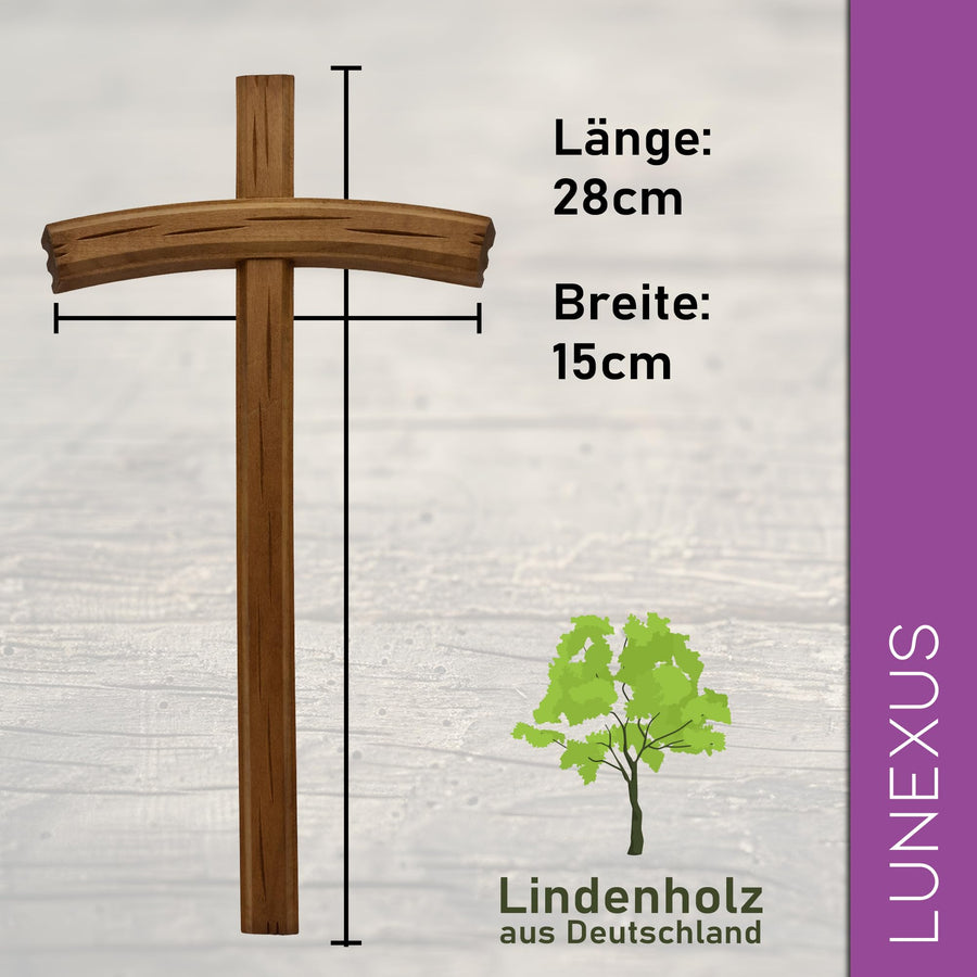 Lime wood wall cross 28 cm – Dark – view 2