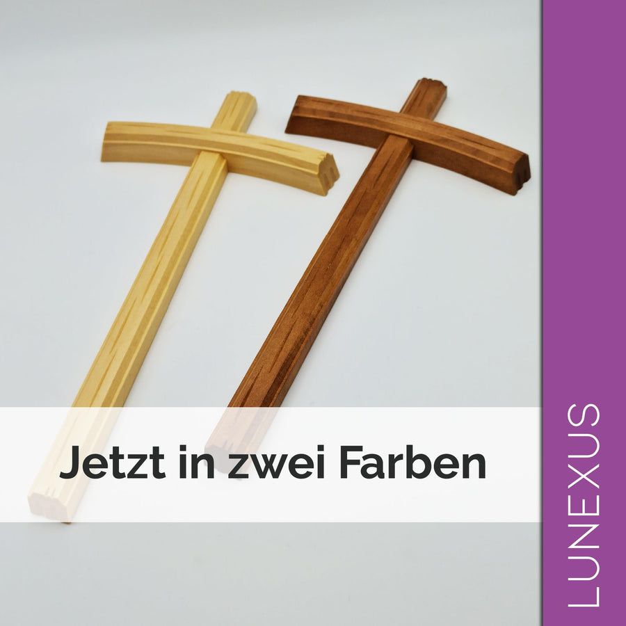 Lime wood wall cross 28 cm – Dark – view 7