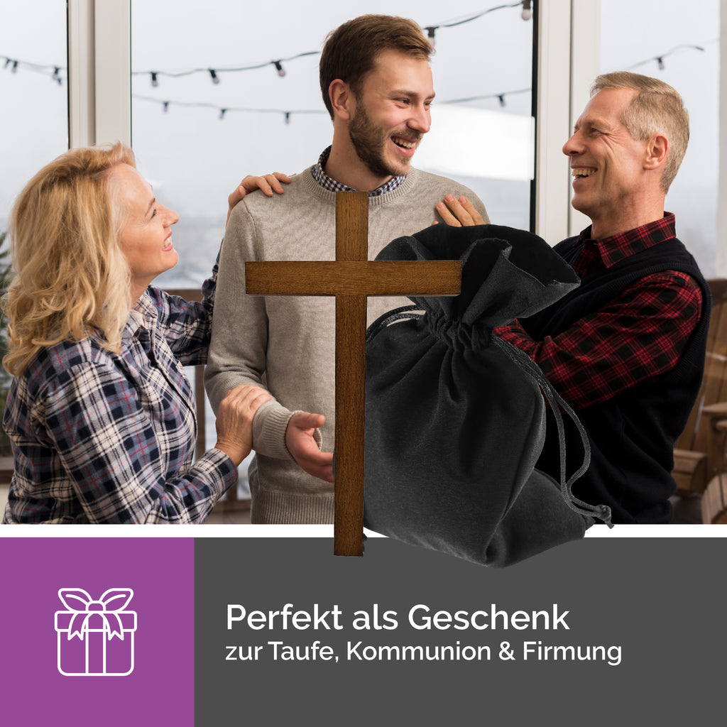 Handarbeit Herstellung Buchenholz Wandkreuz gesegnet Made in Germany