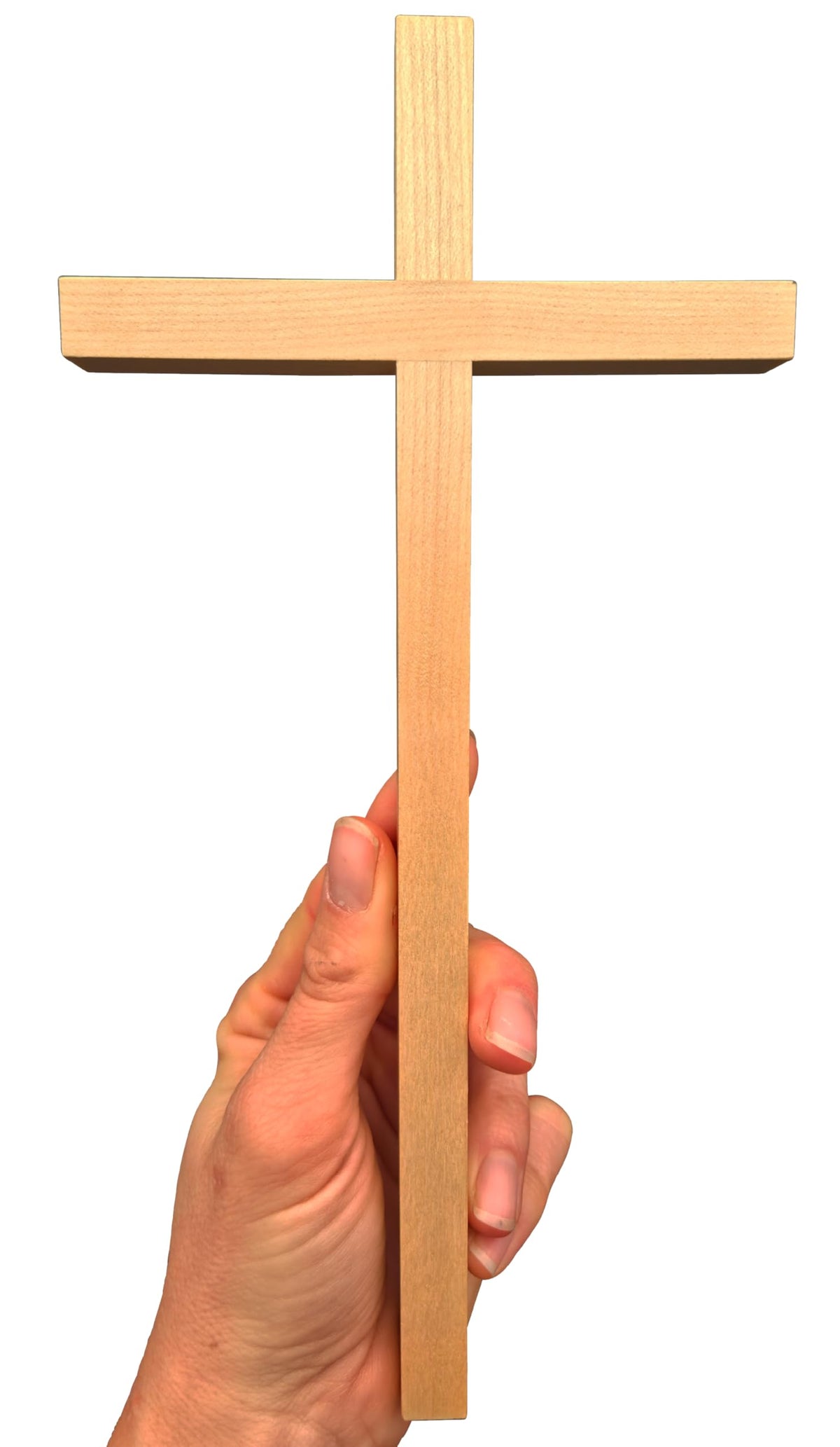 Croce da parete in legno di rovere semplice 25×12 cm non trattato – benedetta – vista del prodotto