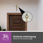 Handgefertigtes goldfarbenes Wandkreuz mit Korpus aus Italien gesegnet