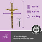 Maße des goldfarbenen Wandkreuzes mit Korpus katholisches Kruzifix