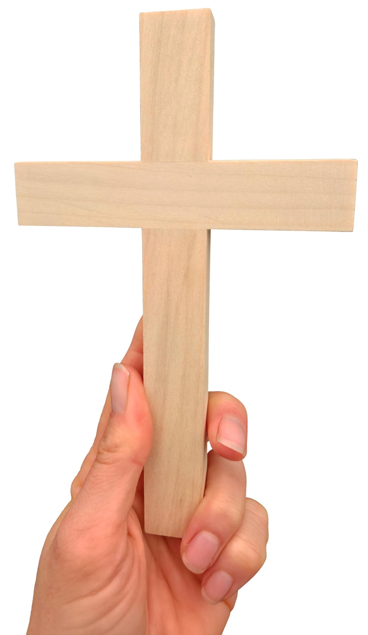 Cruz de pared de madera de tilo 18×11 cm sin figura – sencilla, bendecida – vista del producto