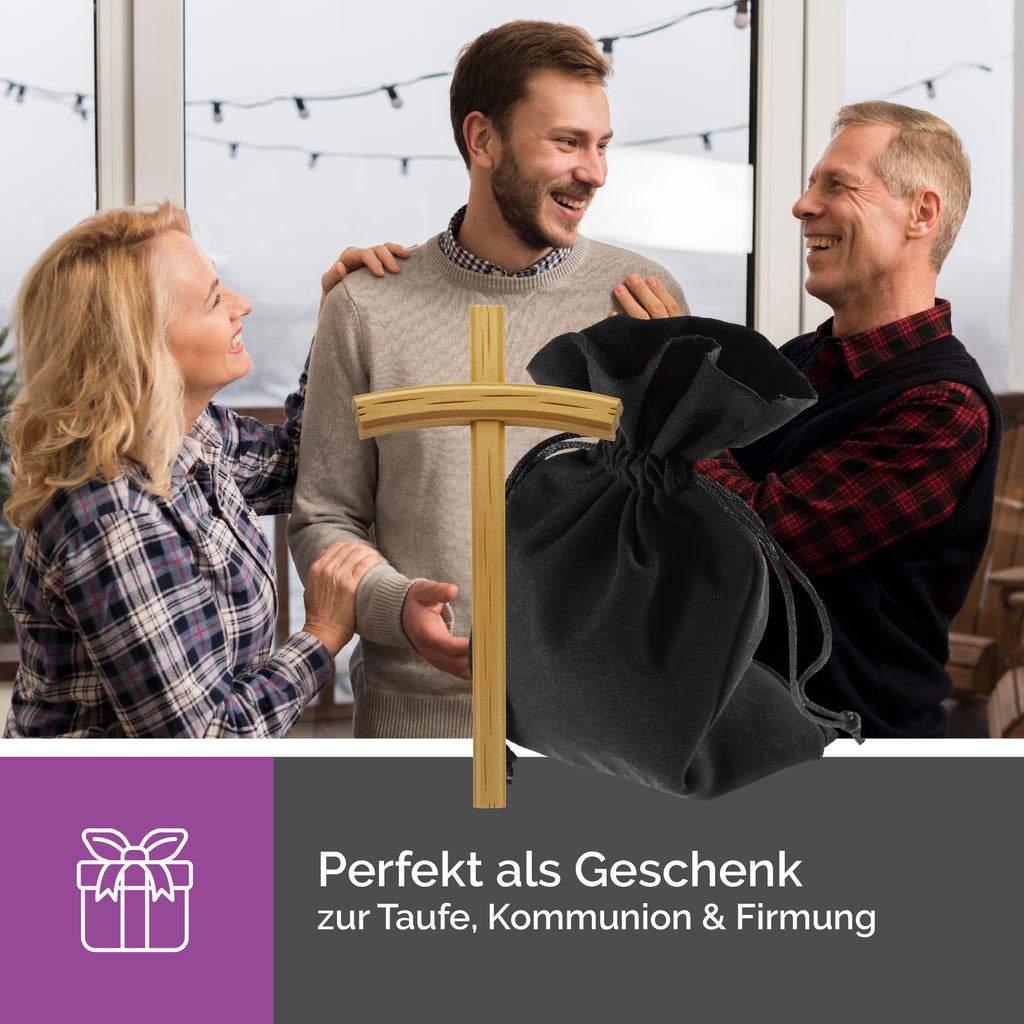 Handarbeit Wandkreuz Lindenholz Segnung Priester Lunexus